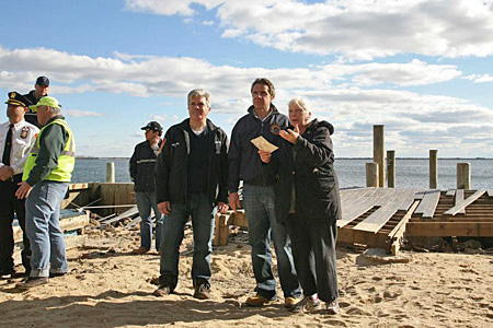 photo of Governor Cuomo on beach after Sandy