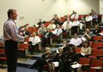 Attendees listen as Dr. Tanner makes his presentation. More than 100 professionals from across the state attended the training.