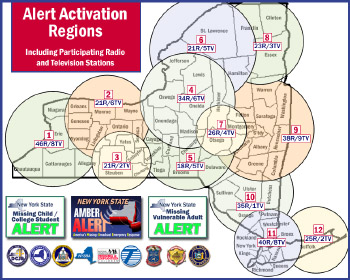 map of AMBER alert activation regions