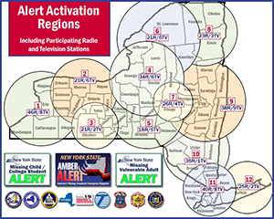 map of AMBER alert activation regions