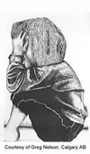 Drawing of child holding head in hands